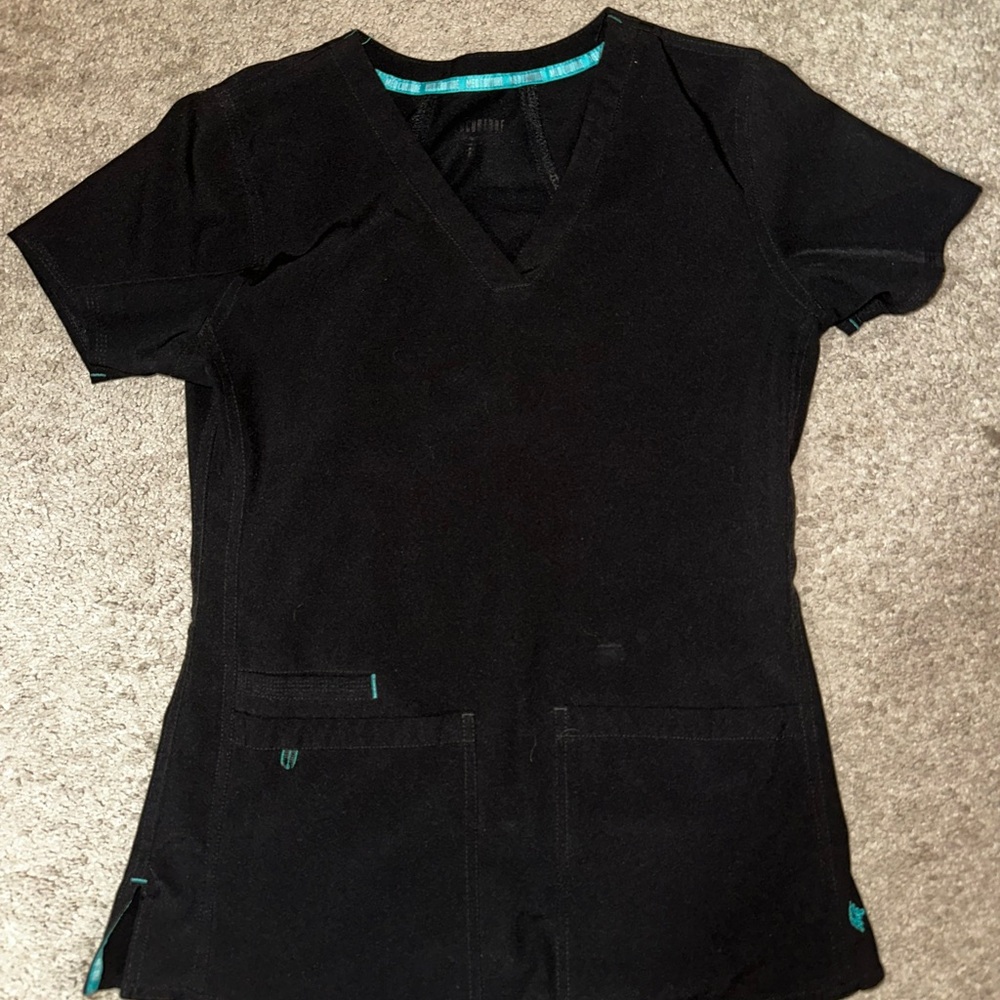 Black V-Neck scrub Women's Top